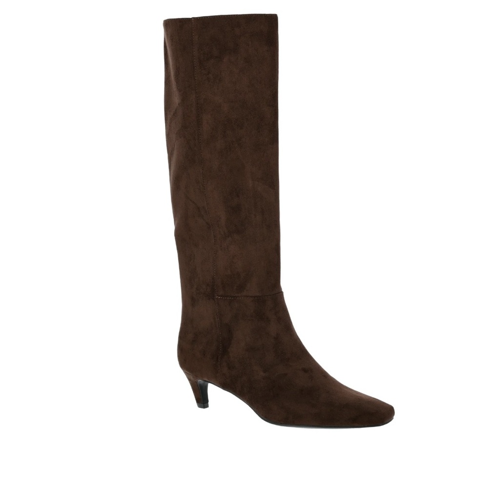 Brown Kitten Heel Knee-High Faux Suede Boots from Scoop - NWT sz9 - Picture 3 of 7